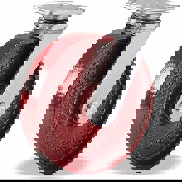 Swivel Top Plate Caster: Cast Iron, 8